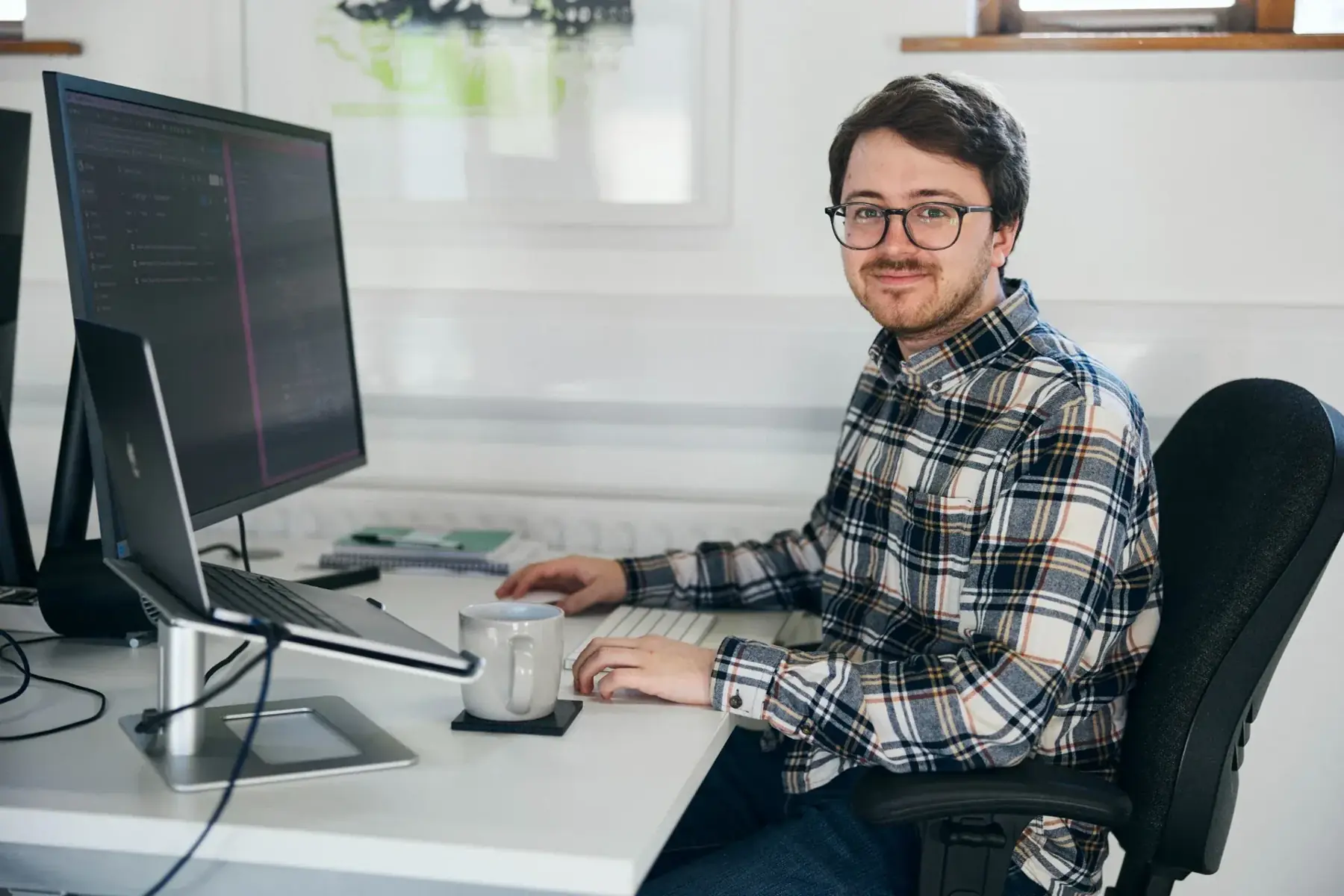 A Tann Westlake developer working in the studio